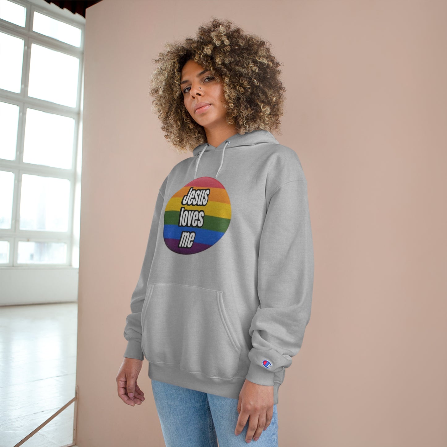 Love your neighbor. Even if they are queer punks Champion Hoodie