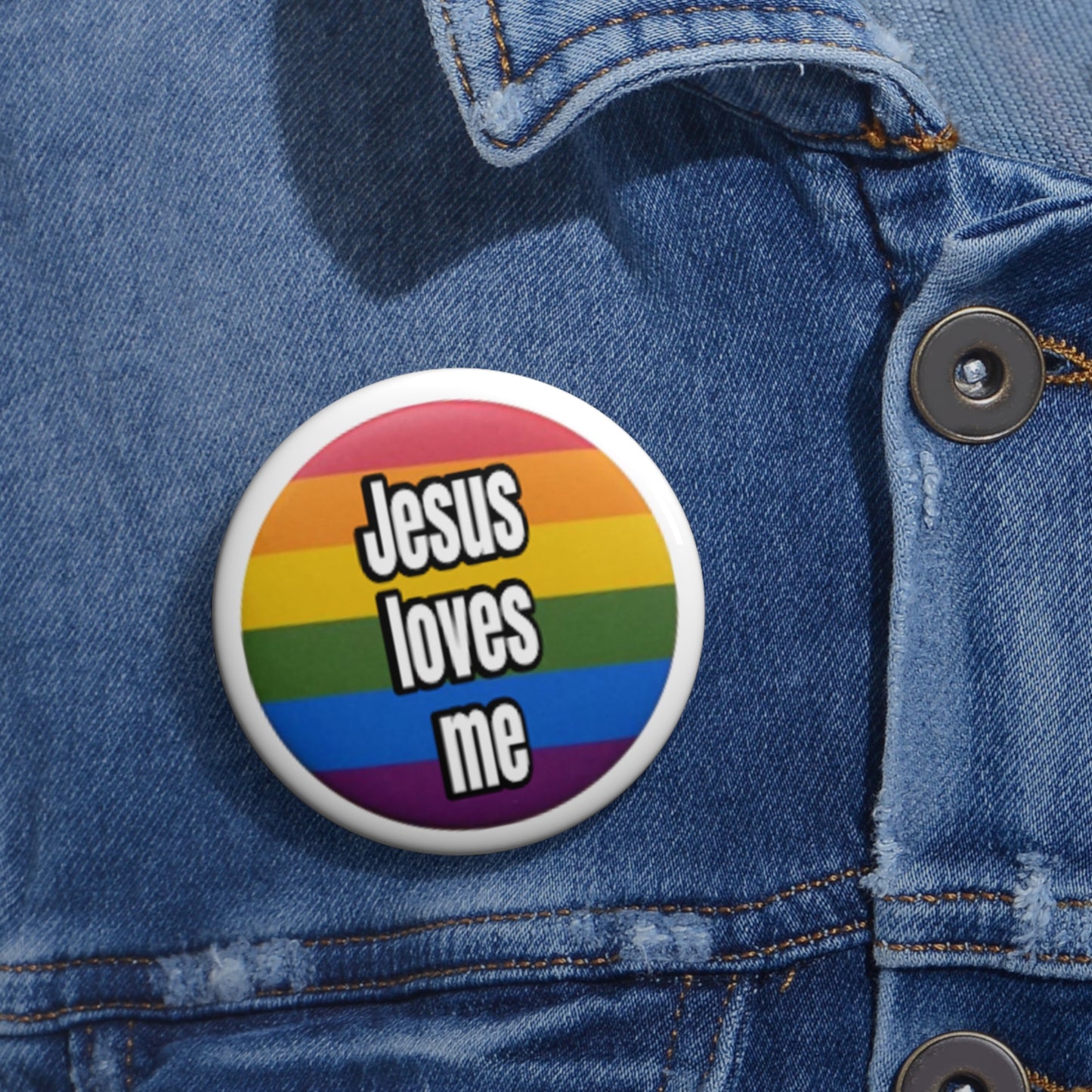 Love your neighbor. Even if they are queer punks Pin Buttons